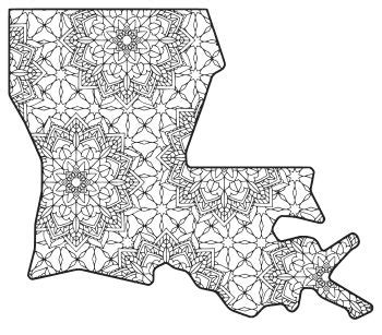 Free Printable Louisiana Coloring Page With Pattern To Color For