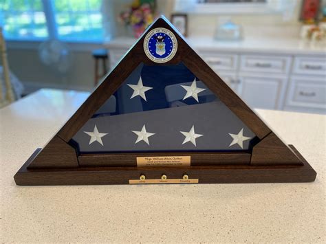 Flag Display Case With Embedded Shell Casings Maple Inlay Service