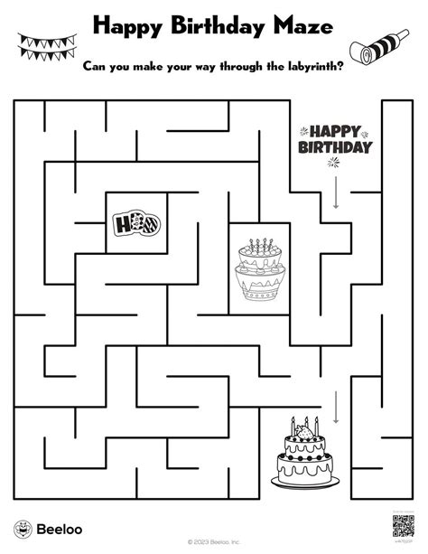 Happy Birthday Maze • Beeloo Printable Crafts And Activities For Kids