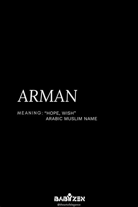 ARMAN ~ @theartofelegance | Meaningful baby names, Rare names, Baby ...