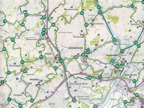 Fietsknooppuntenkaart Fietsnetwerk Vlaams Brabant Toerisme Vlaams