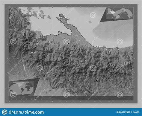 Ngobe Bugle Panama Grayscale Major Cities Stock Illustration