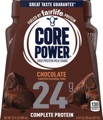 Core Power Chocolate High Protein Milk Shakes 4 Bottles 8 Fl Oz Fry’s Food Stores