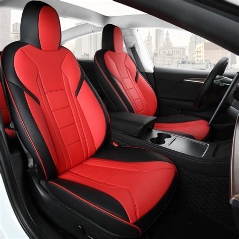 Freesoo Tesla Model 3 Seat Covers 2023 2017 Leather Car Seat Cover Full Set Tesla 3 Interior