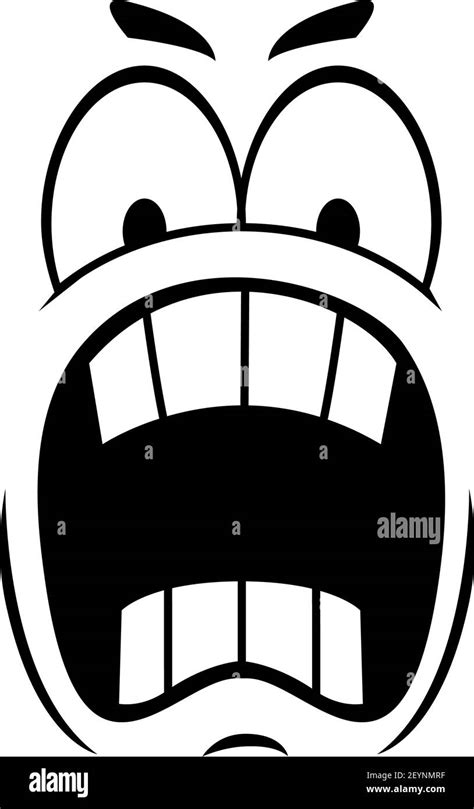 Emoticon Screaming In Fear Isolated Scared Face Expression Vector