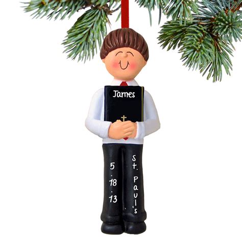 First Communion With Bible Boy Personalized Christmas Ornament