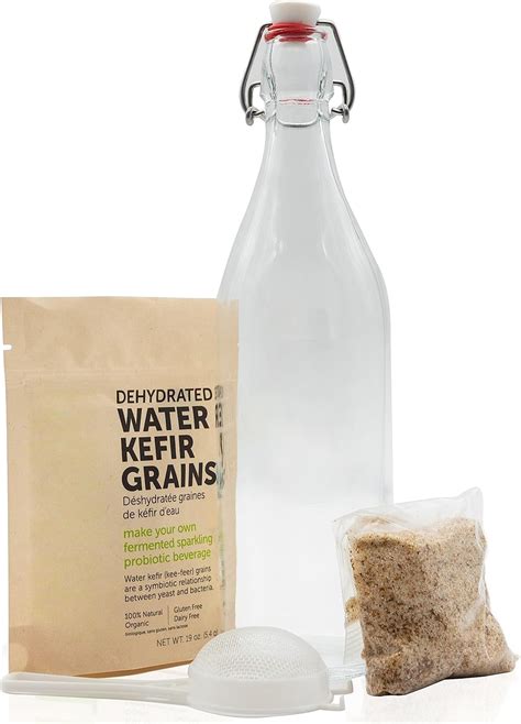 Amazon Water Kefir Starter Kit Swivel Top Bottle Organic Sugar