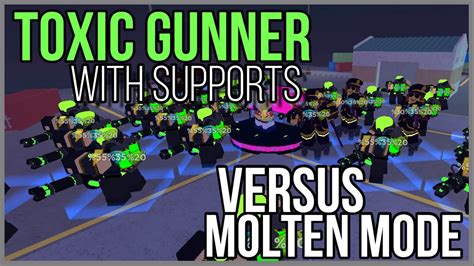 Toxic Gunner Versus Molten Mode Tower Defense Simulator Youtube