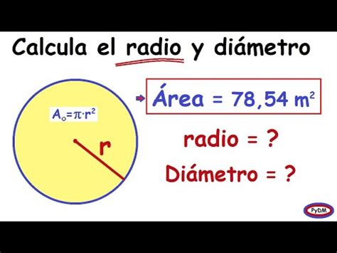 Radio de un círculo conociendo el área YouTube