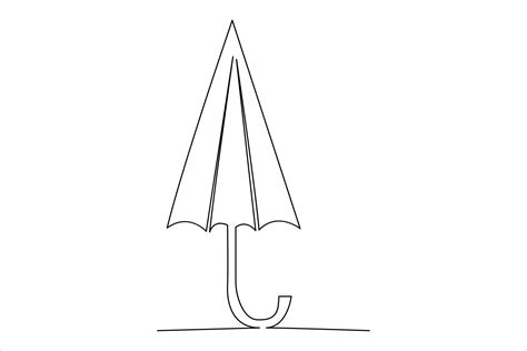 Continuous Single Line Drawing Of Umbrella Abstract Umbrella Line Art