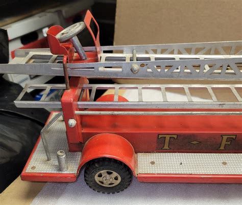 Vintage 1961 Tonka Toys 5 Firetruck Ladder Truck TFD Pressed Steel