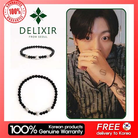 Delixir Thin Onyx Layered Bracelet Bts Jungkook S Bracelet Shopee