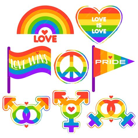 Premium Vector | A collection of symbols for the lgbtq prideSet of lgbt ...