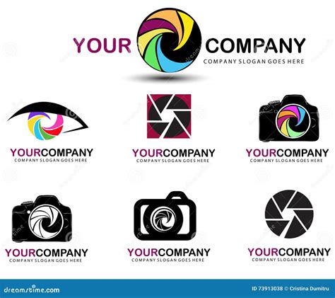 Camera Logo Set Photography Logo Design Stock Vector Illustration Of