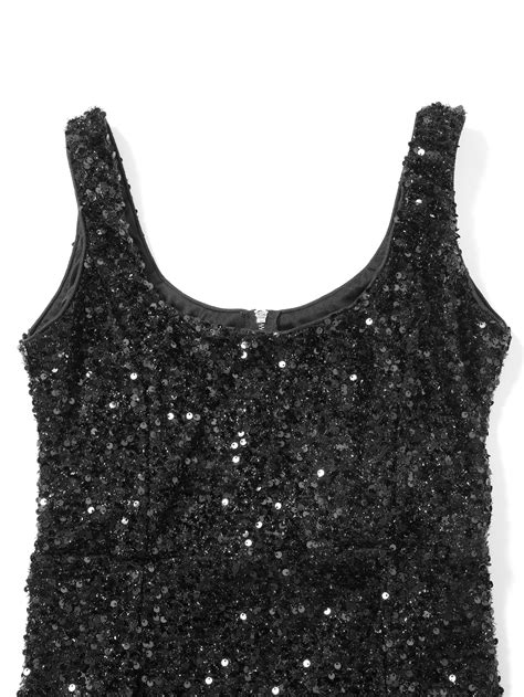 LOVE&LEMONADE Zip Back Split Thigh Sequin Formal Gown for Sale