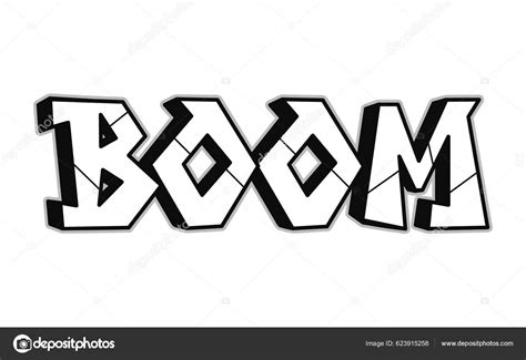 Boom Word Trippy Psychedelic Graffiti Style Letters Vector Hand Drawn Stock Vector By ©yecher81