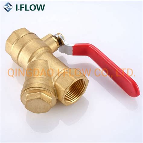 Brass Filter Ball Valve Female Thread Brass Y Strainer Ball Valve With Long Lever Handle