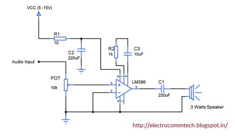 Amplifier Circuit Diagram Using Lm386