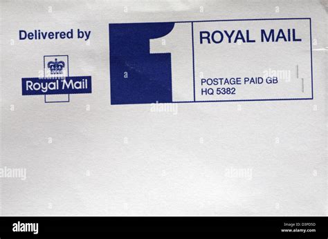 Delivered By Royal Mail Postage Paid Gb Stamped On Envelope Stock Photo