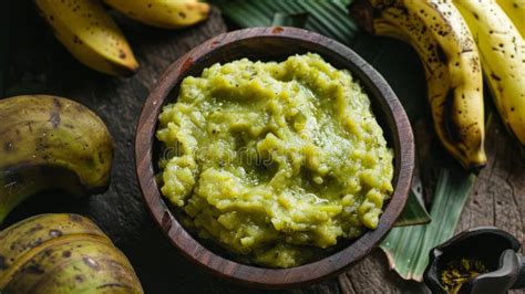 Ugandan Matoke Cooked And Mashed Green Bananas Served In A