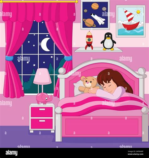 Cartoon Niña Durmiendo Imagen Vector De Stock Alamy