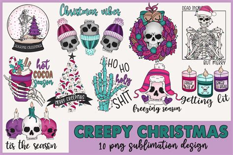 Creepy Christmas Sublimation Bundle Graphic By Owlsome Vintage