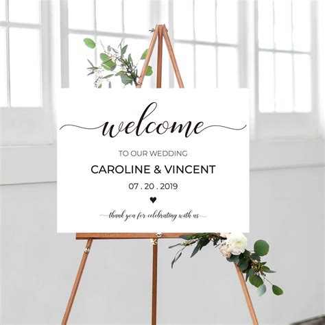 Printable Wedding Welcome Sign Simple And Classic Wedding Boho Welcome