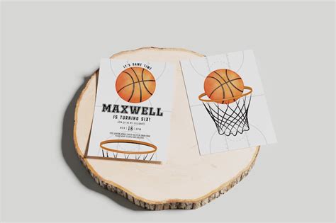 Basketball Birthday Invitation It S Game Time Basketball Etsy