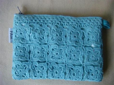 Narsapur Handmade Crochet Lace Cosmetic Bag Blue Native Things