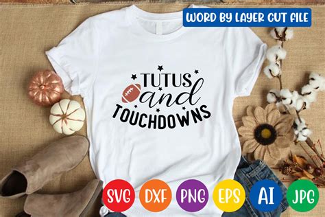 Tutus And Touchdowns Svg Design Graphic By CraftZone Creative Fabrica