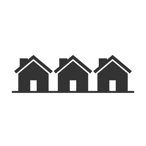 Vector Illustration Of Housing Area Icon In Dark Color And White