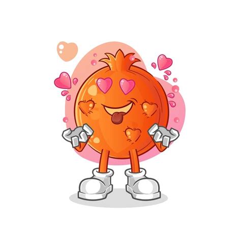 Personnage De Dessin Animé Vectoriel Grenade Fallin Love Vecteur Premium