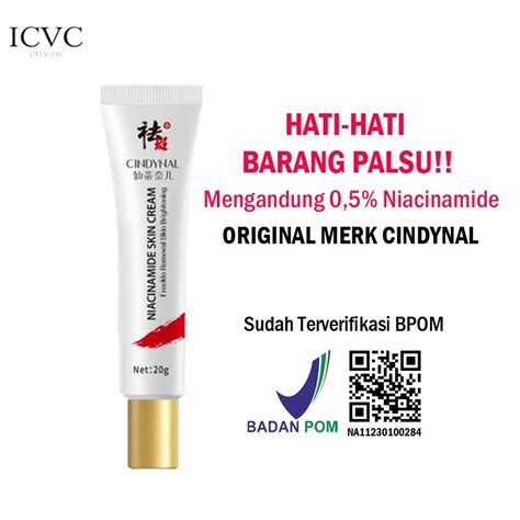 Jual Bpom Approve Cindynal Niacinamide Skin Cream Whitening Freckle