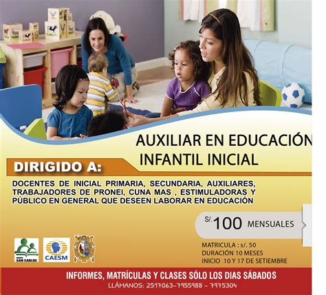 Centro De Asesor A Educativa San Marcos Auxiliar De Docencia En