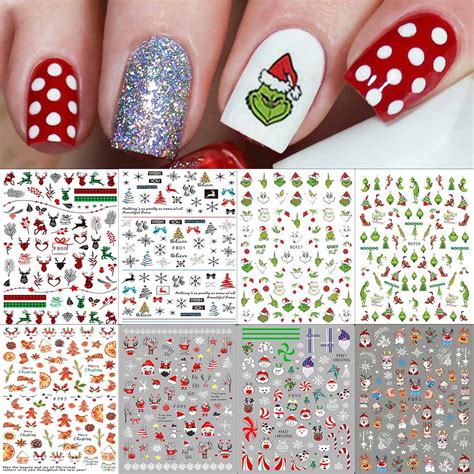 Nagelsticker Weihnachten Blatt Selbstklebend Nagelaufkleber Nail Art