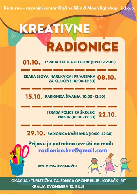 Kreativne Radionice Listopad 2022 KRC Bilje