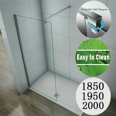 Walk In Wet Room Shower Screen Panel 8mm Easyclean Glass Shower Cubicle