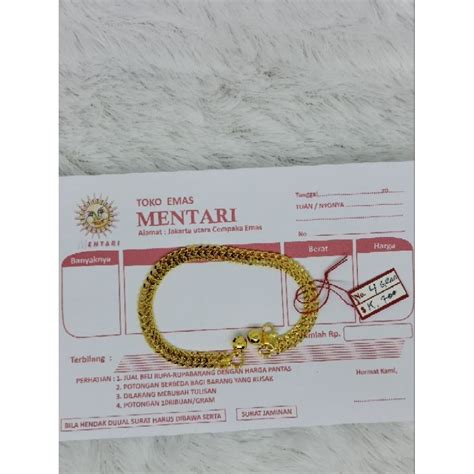 Jual Gelang Tangan Tikara Emas Murni 4 Gram Free Surat Dan Dompet