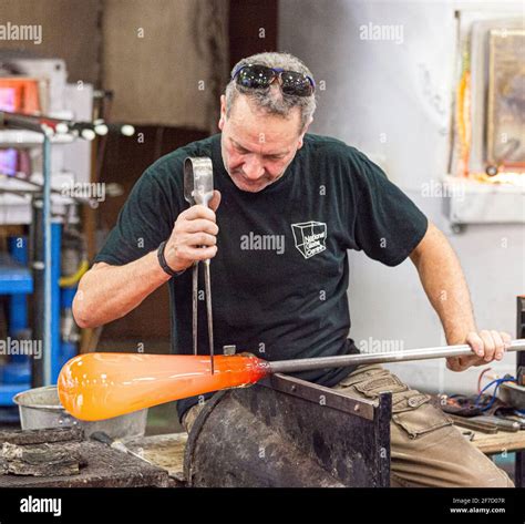 Glass Blowing Demonstration National Glass Hi Res Stock Photography And