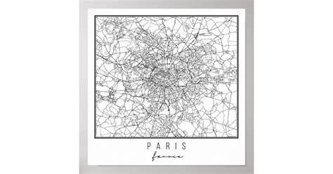 Paris France Street Map Poster Zazzle