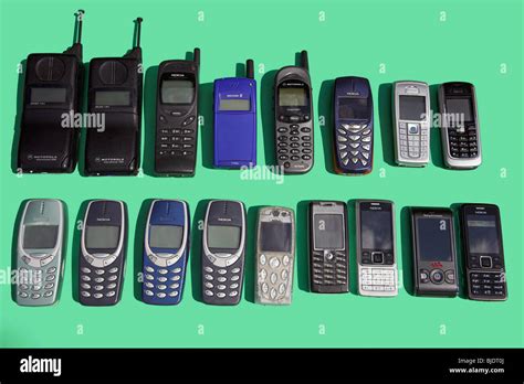 Collection Of Old Mobile Phones Stock Photo Alamy