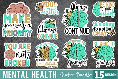 Mental Health Sticker Bundle Graphic By Cut File Creative Fabrica