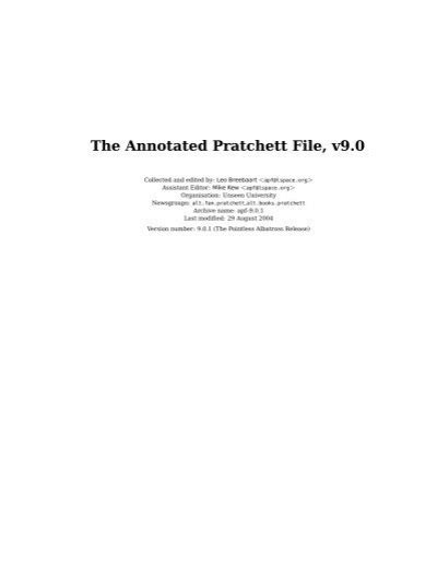 The Annotated Pratchett File V90 The L Space Web