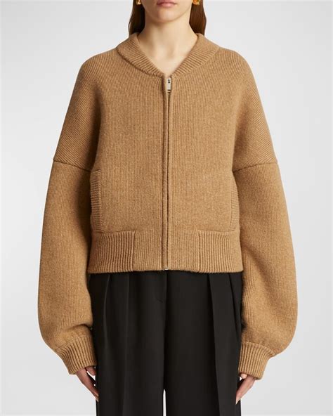 Khaite Rhea Cashmere Knit Bomber Jacket Shopstyle