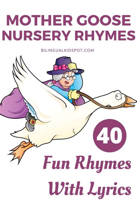 40 Best Mother Goose Nursery Rhymes List With Lyrics