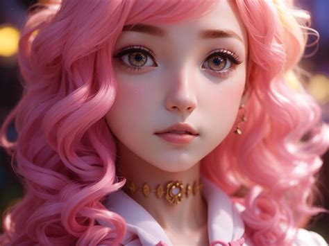 Premium Ai Image Pretty In Pink Girl