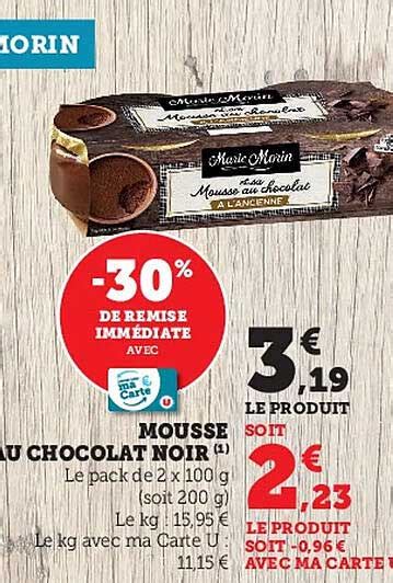 Promo Mousse Au Chocolat Noir Chez Hyper U Icatalogue Fr