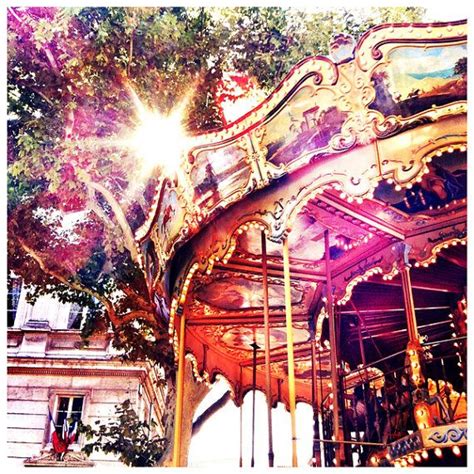 Whimsical French Carousel Photography 8 X 8 Art Print Dream Master