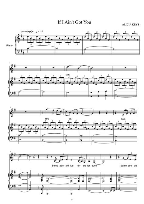 If I Ain T Got You Arr Alicia Keys By Alicia Keys Sheet Music For