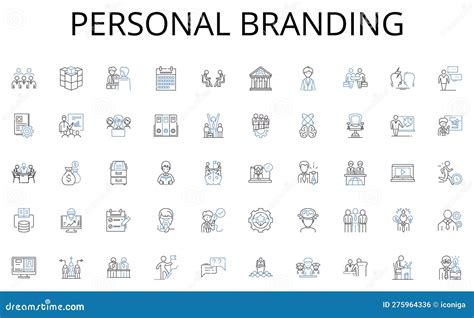 Personal Branding Line Icons Collection Leadership Management Authority Democracy